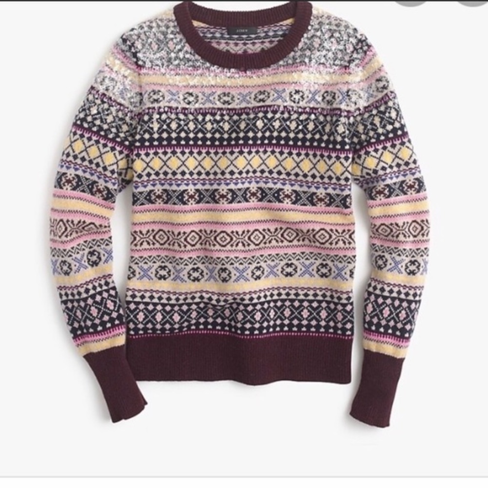 NWT J. Crew Fair Isle Wool Sweater Size Medium